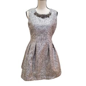 NWOT J.O.A. Los Angeles Embellished Metallic Dress